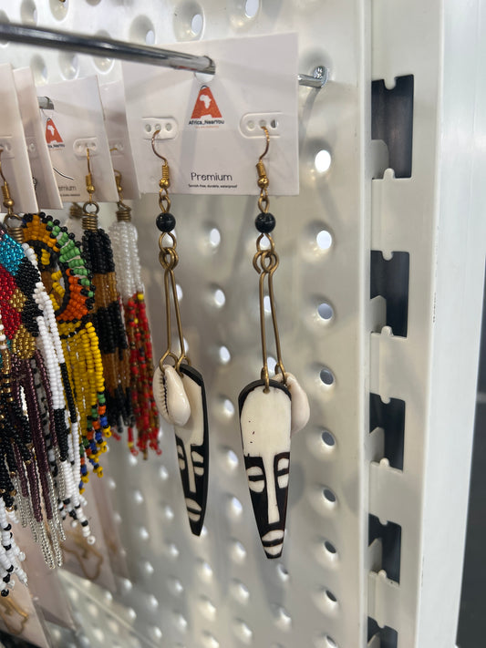 Cowrie Mask Earring